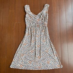 Floral Summer‎ Dress - Black, White, and Orange